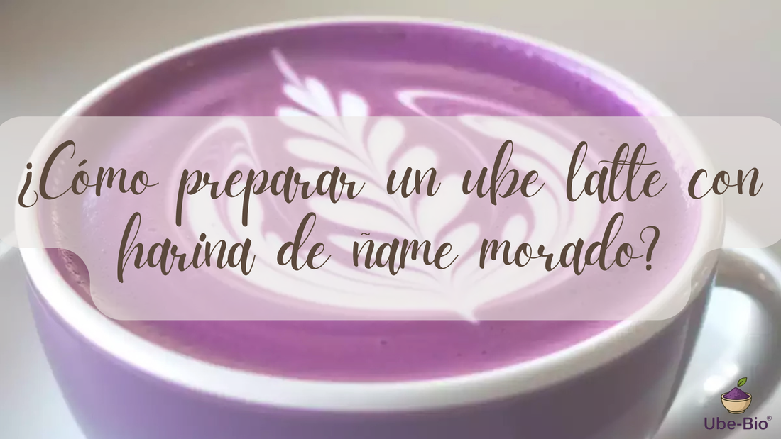 ¿Cómo preparar un ube latte con harina de ñame morado?