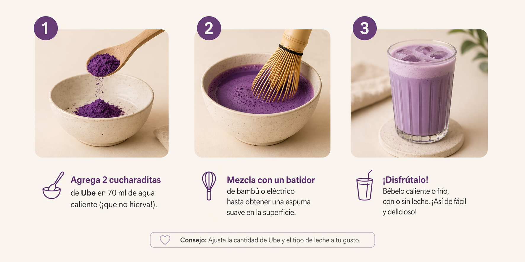 El ube en bebida