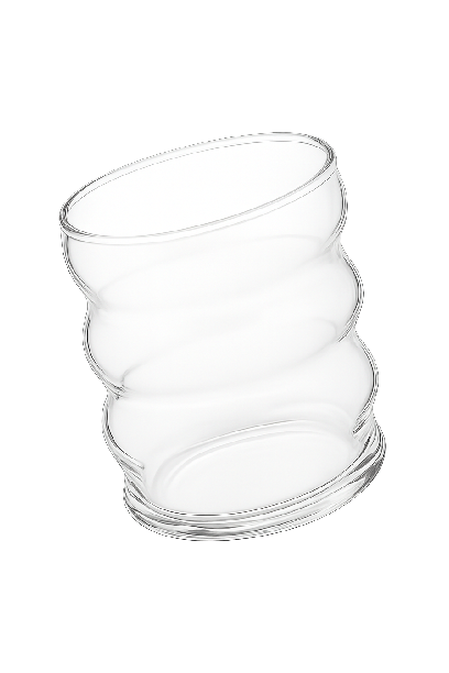 Vaso de vidrio ondulado para ube latte
